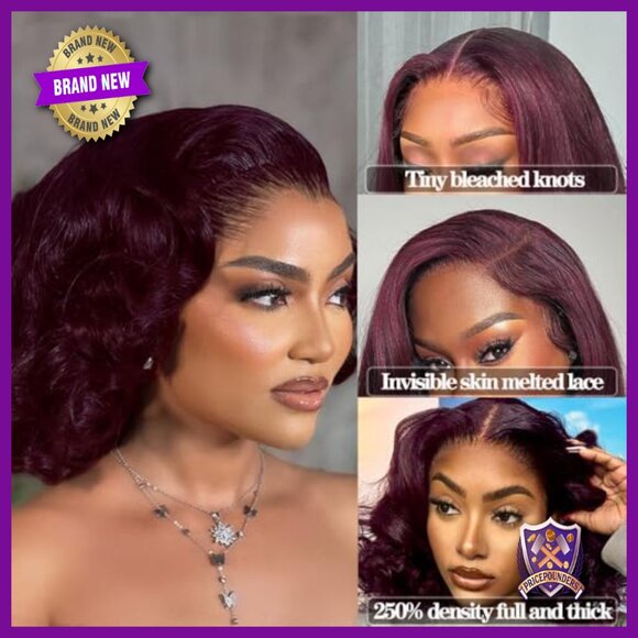 250 Density Human Hair Lace Front Wig Glueless Pre Plucked Bob